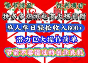 春节将至,拼多多虚拟电商火爆出圈,潜力巨大操作简单,单人单日轻松收入多张【揭秘】-Xiaobei云