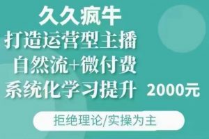 久久疯牛·自然流+微付费(12月23更新)打造运营型主播,包11月+12月-Xiaobei云