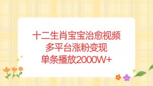 十二生肖宝宝治愈视频，多平台涨粉变现，单条播放2000W+-Xiaobei云
