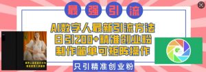 AI数字人最新引流方法，日引200+精准创业粉，制作简单可矩阵操作-Xiaobei云