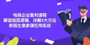 电商企业盈利课程:解读底层逻辑,详解5大方法论,新版生意参谋应用实战-Xiaobei云