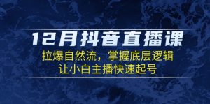 12月抖音直播课:拉爆自然流,掌握底层逻辑,让小白主播快速起号-Xiaobei云