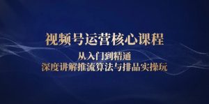 视频号运营核心课程,从入门到精通,深度讲解推流算法与排品实操玩-Xiaobei云