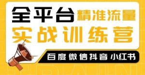 全平台精准流量实战训练营,百度微信抖音小红书SEO引流教程-Xiaobei云