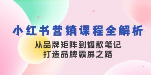 小红书营销课程全解析，从品牌矩阵到爆款笔记，打造品牌霸屏之路-Xiaobei云