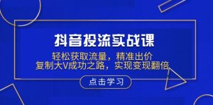 抖音投流实战课,轻松获取流量,精准出价,复制大V成功之路,实现变现翻倍-Xiaobei云