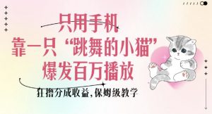 只用手机靠一只“跳舞的小猫”爆发百万播放，狂撸分成收益，保姆级教学-Xiaobei云