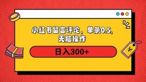 小红书评论单条0.5元，日入300＋，无上限，详细操作流程-Xiaobei云