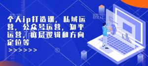 个人ip打造课,私域运营,公众号运营,知乎运营,底层逻辑和方向定位等-Xiaobei云