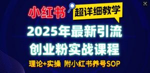 2025年最新小红书引流创业粉实战课程【超详细教学】小白轻松上手,月入1W+,附小红书养号SOP-Xiaobei云