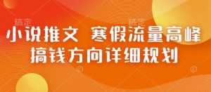 小说推文 寒假流量高峰 搞钱方向详细规划-Xiaobei云
