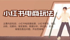小红书电商玩法:带货/选品/找素材/裂变/数据分析/供应商/发货/售后/开店思维等-Xiaobei云