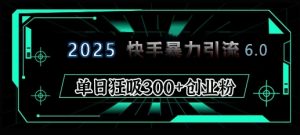 2025年快手6.0保姆级教程震撼来袭,单日狂吸300+精准创业粉-Xiaobei云