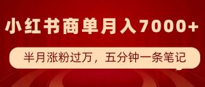 小红书商单最新玩法，半个月涨粉过万，五分钟一条笔记，月入7000+-Xiaobei云