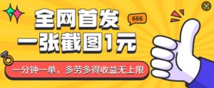 全网首发，一张截图1块钱，一分钟一单，多劳多得，收益无上限-Xiaobei云