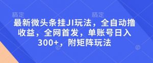 最新微头条挂JI玩法,全自动撸收益,全网首发,单账号日入300+,附矩阵玩法【揭秘】-Xiaobei云