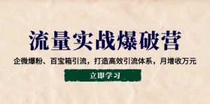 流量实战爆破营:企微爆粉、百宝箱引流,打造高效引流体系,月增收万元-Xiaobei云