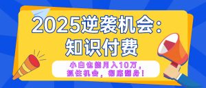 2025逆袭项目——知识付费，小白也能月入10万年入百万，抓住机会彻底翻...-Xiaobei云