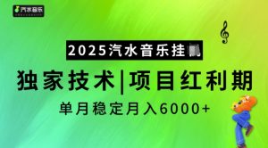 2025汽水音乐挂JI,独家技术,项目红利期,稳定月入5k【揭秘】-Xiaobei云