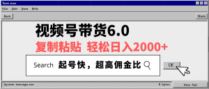 视频号带货6.0，轻松日入2000+，起号快，复制粘贴即可，超高佣金比-Xiaobei云