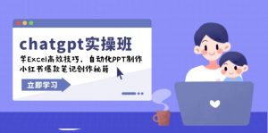 chatgpt实战班，学Excel高效技巧，自动化PPT制作，小红书爆款笔记创作秘籍-Xiaobei云