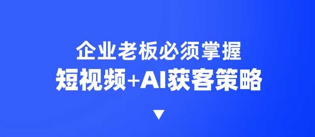 企业短视频AI获客霸屏流量课，6步短视频+AI突围法，3大霸屏抢客策略-Xiaobei云