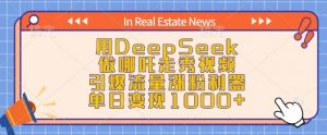用DeepSeek做哪吒走秀视频，引爆流量涨粉利器，单日变现1k-Xiaobei云