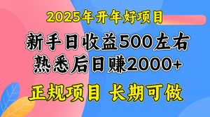 2025开年好项目,单号日收益2000左右-Xiaobei云