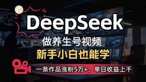 小白用DeepSeek做养生号，一条作品涨粉5万+，单日收益上千-Xiaobei云