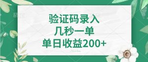 验证码录入，几秒一单，单日收益200+-Xiaobei云