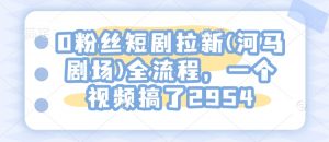 0粉丝短剧拉新(河马剧场)全流程,一个视频搞了2954-Xiaobei云