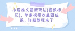 小说推文最新玩法(视频标记)，单条视频收益四位数，详细教程来了-Xiaobei云