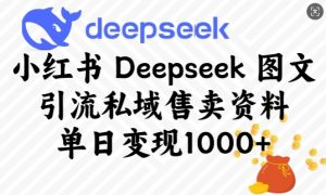 小红书Deepseek图文引流私域售卖资料，单日变现多张-Xiaobei云