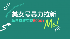 美女号暴力拉新，用过AI优化一件生成，每天搬砖，疯狂变现5000+新手小…-Xiaobei云