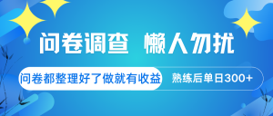 问卷调查 懒人勿扰 问卷都整理好了，做就有收益，熟练后日入300+-Xiaobei云