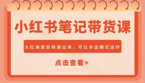 小红书笔记带货课，大红海类目快速出单，市场大，可以多店模式运作-Xiaobei云