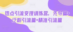 热点引流变现训练营，先导篇+泛粉引流篇+精准引流篇-Xiaobei云