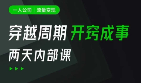 一人公司：流量变现课，一人公司的方法模型拆解， 拆解富人思维，流量思维，小老板思维等-Xiaobei云