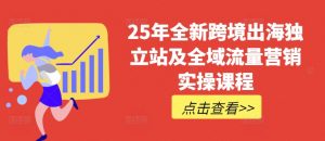 25年全新跨境出海独立站及全域流量营销实操课程，跨境电商独立站TIKTOK全域营销普货特货玩法大全-Xiaobei云