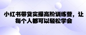 小红书带货实操高阶训练营，让每个人都可以轻松学会-Xiaobei云