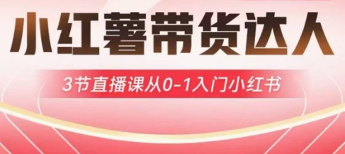 小红薯达人带货启航计划，3节直播课从0-1入门小红书-Xiaobei云