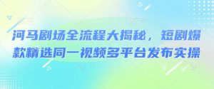 河马剧场全流程大揭秘，短剧爆款精选同一视频多平台发布实操-Xiaobei云