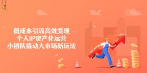 低成本引流高效变现，个人IP资产化运营，小团队撬动大市场新玩法-Xiaobei云
