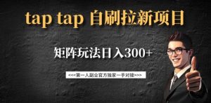 taptap拉新自刷项目,一个新用户14元,矩阵玩法日入300+-Xiaobei云