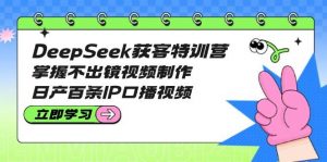 DeepSeek获客特训营：掌握不出镜视频制作，日产百条IP口播视频-Xiaobei云