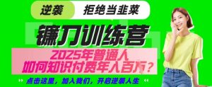 【网创项目终点站-镰刀训练营超级IP合伙人】25年普通人如何通过“知识付费”年入百个-仅此一版【揭秘】-Xiaobei云