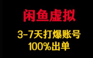 闲鱼虚拟详解，3-7天打爆账号，100%出单-Xiaobei云