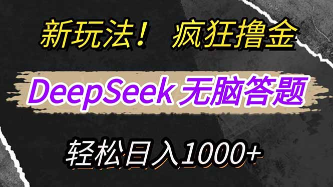 新玩法！利用DeepSeek，复制粘贴，无脑简单答题，疯狂撸新平台收益，轻...-Xiaobei云