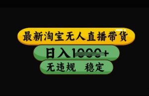 最新淘宝无人直播带货，日入几张，不违规不封号稳定，3月中旬研究的独家技术，操作简单【揭秘】-Xiaobei云