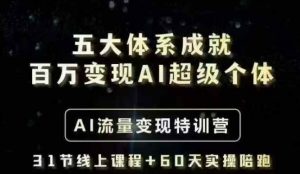 五大体系成就百万变现AI超级个体- AI流量变现特训营，一步一步教你一个人怎么年入百W-Xiaobei云